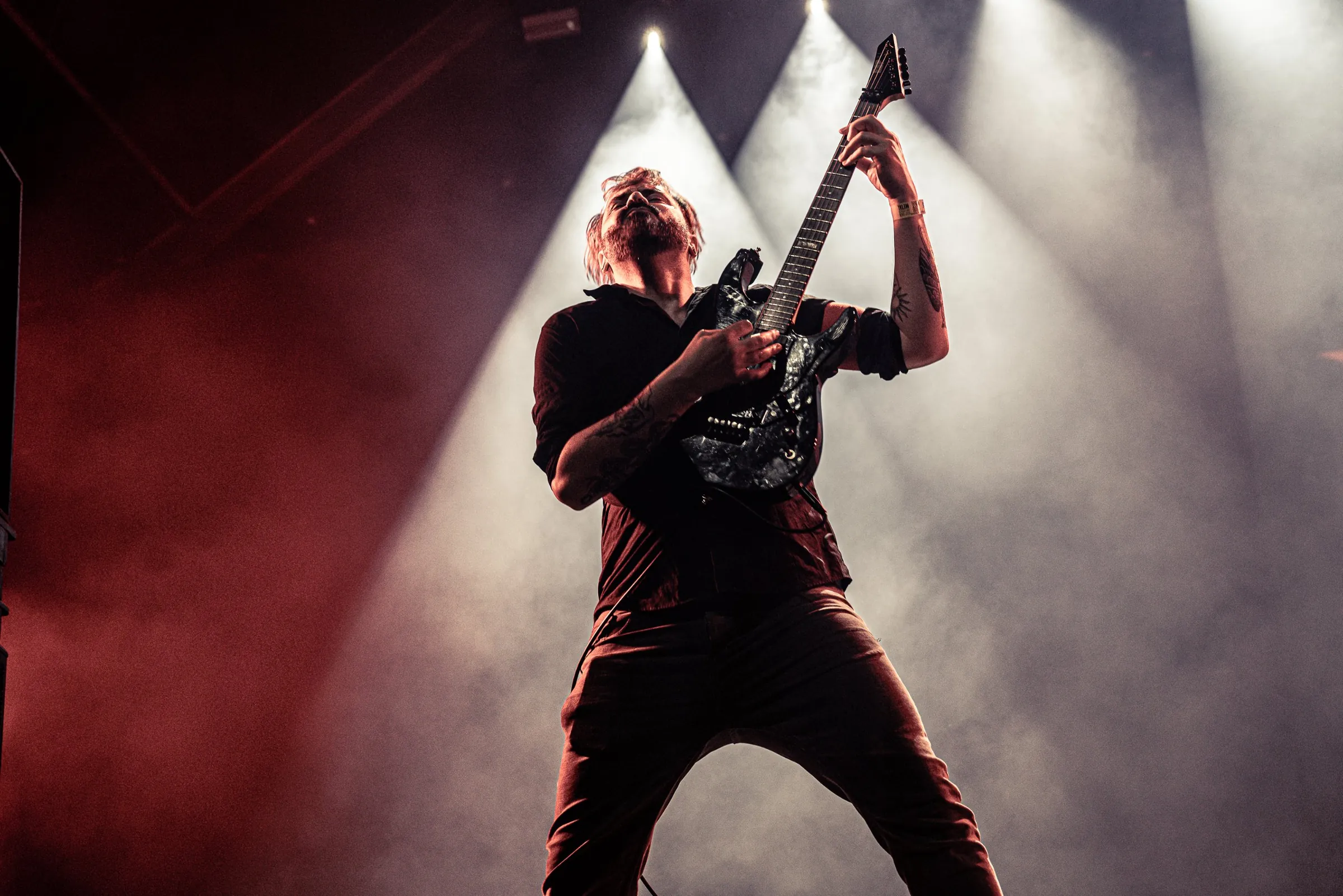 Guitarist under the spotlights