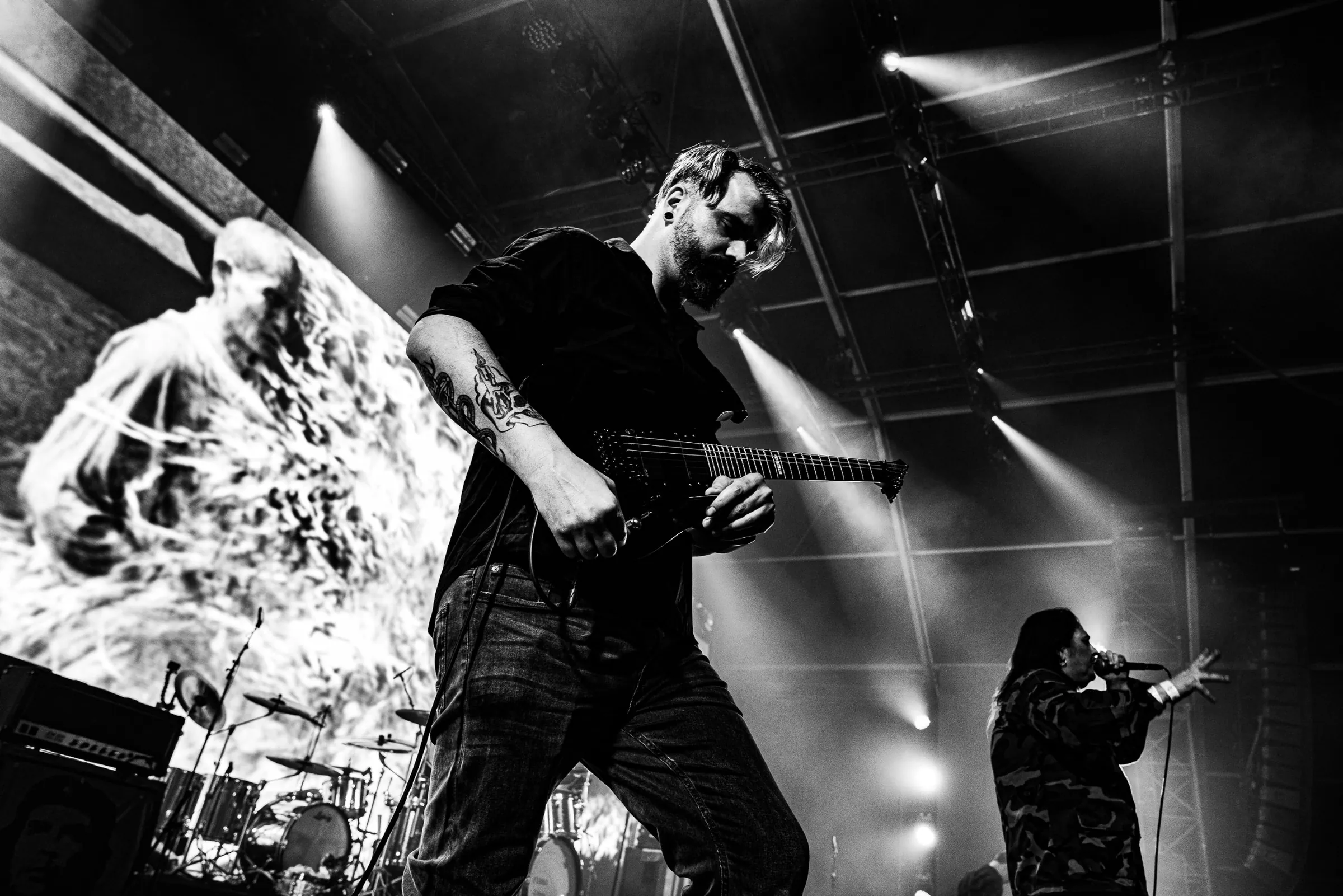 Guitarist and singer on stage
