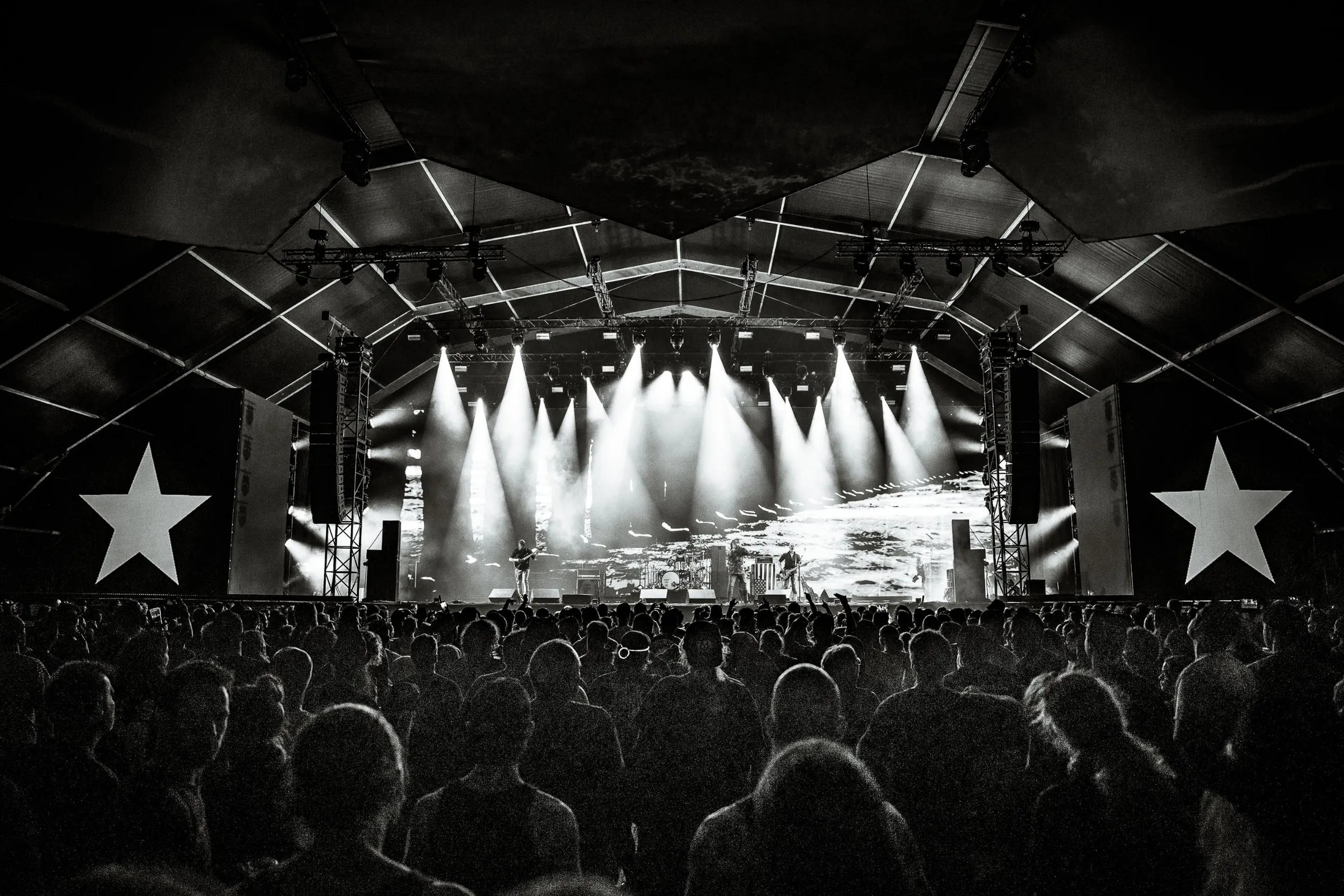 Packed festival tent during a Bulls on Parade show